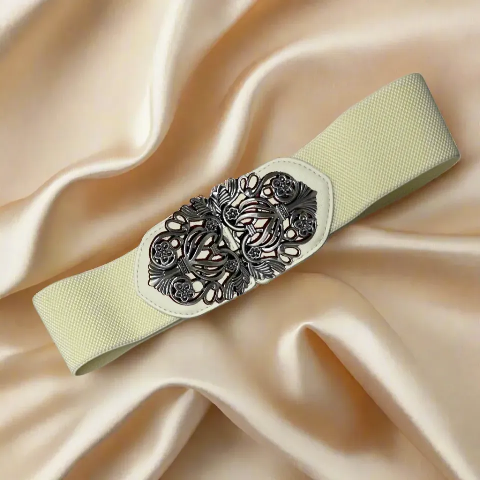 Tatyana Floral Filigree riem roze stretch