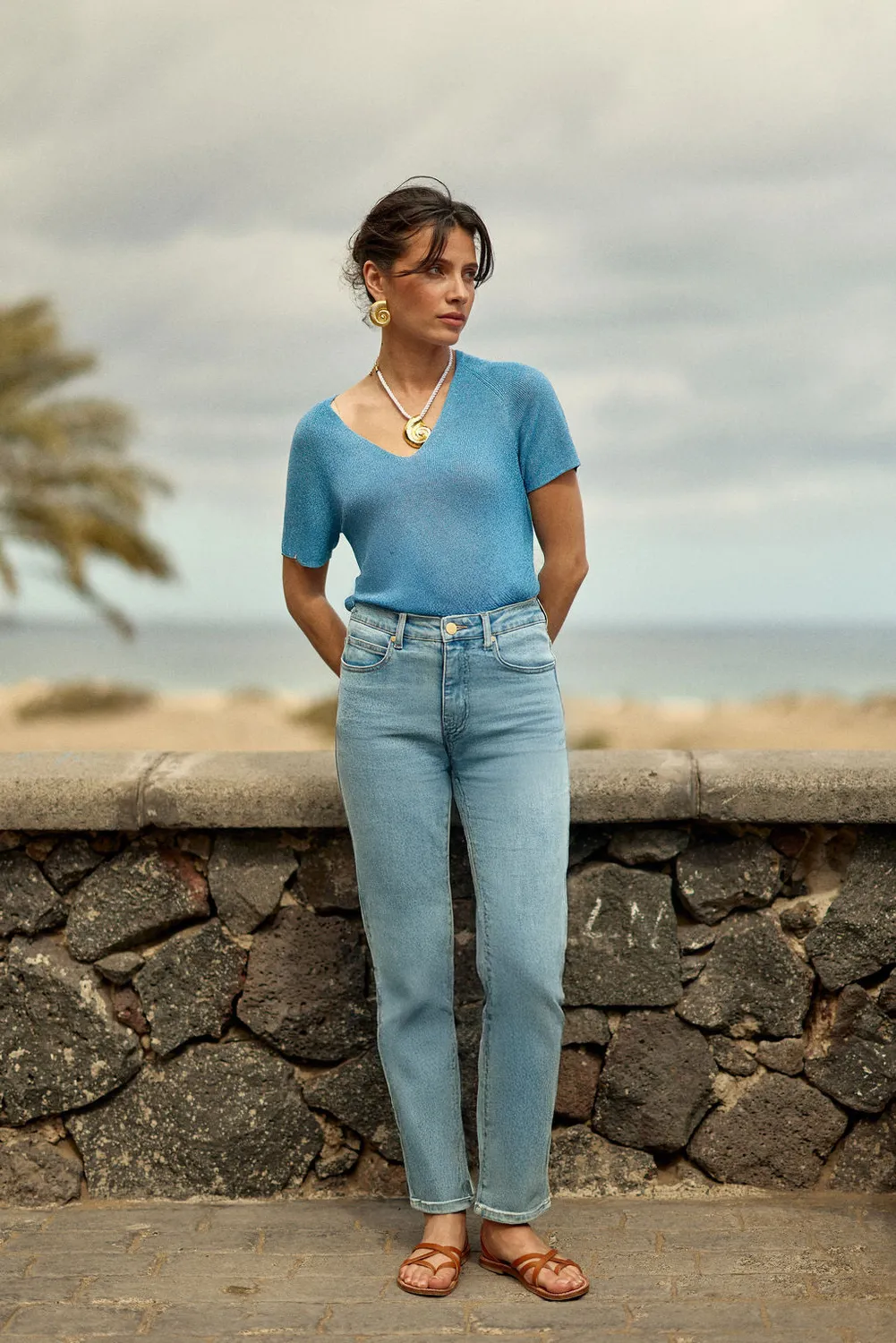La Petite Etoile Brieg slim jeans stone gewassen