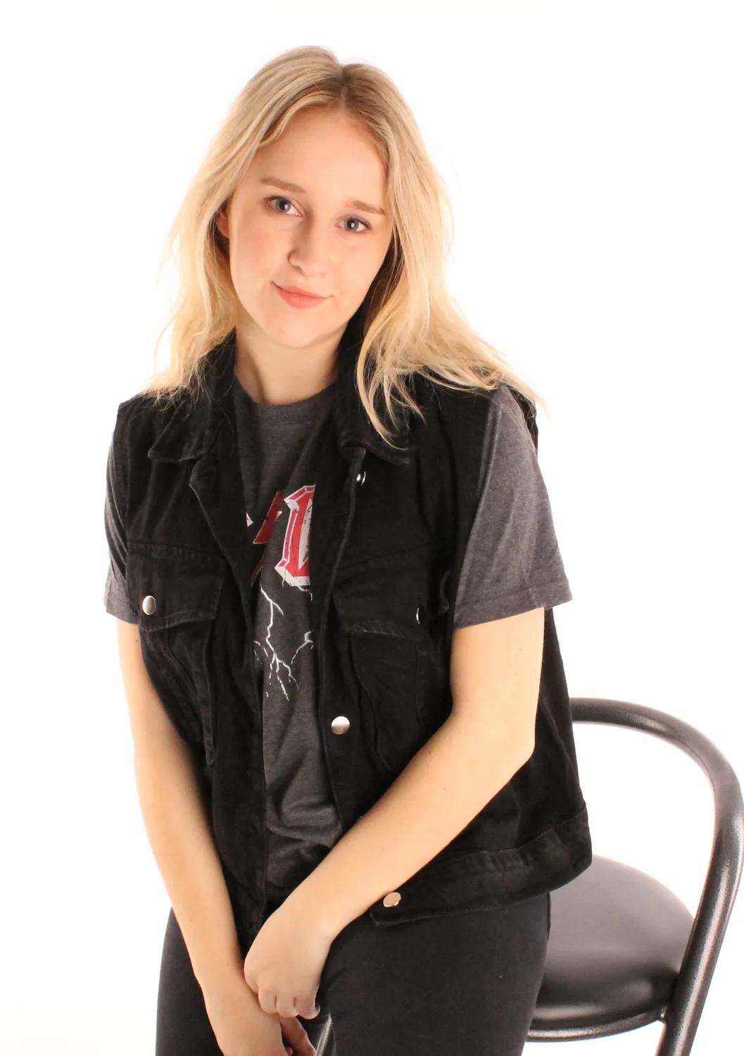 LOVEDRUNKY T-shirt ACDC bandshirt donkergrijs print