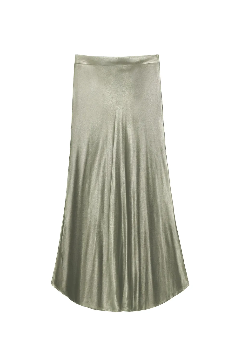 La Petite Etoile Jilly midi rok amandelgroen satijn