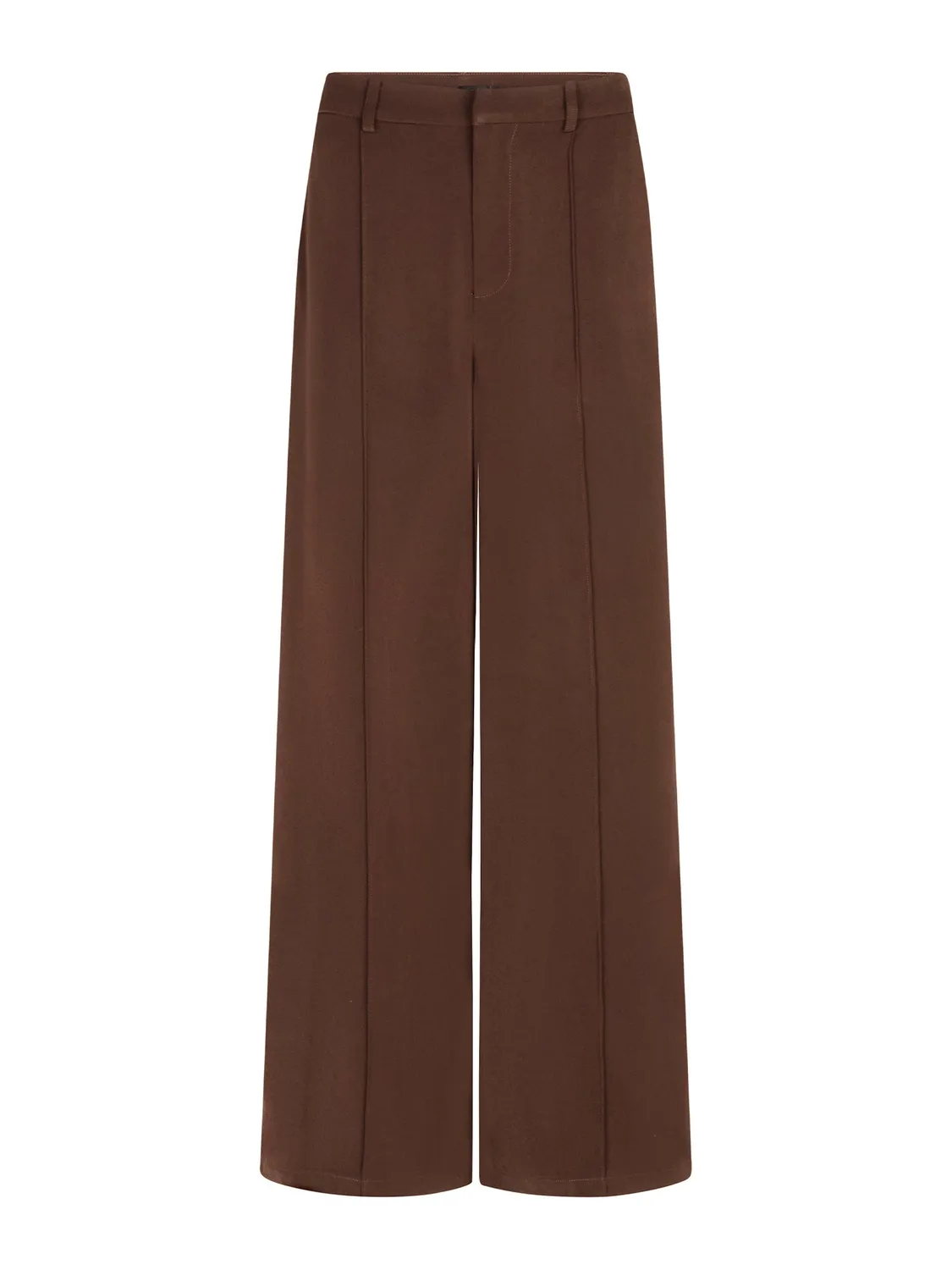 Amiek Pants Geneve pantalon donkerbruin wide leg