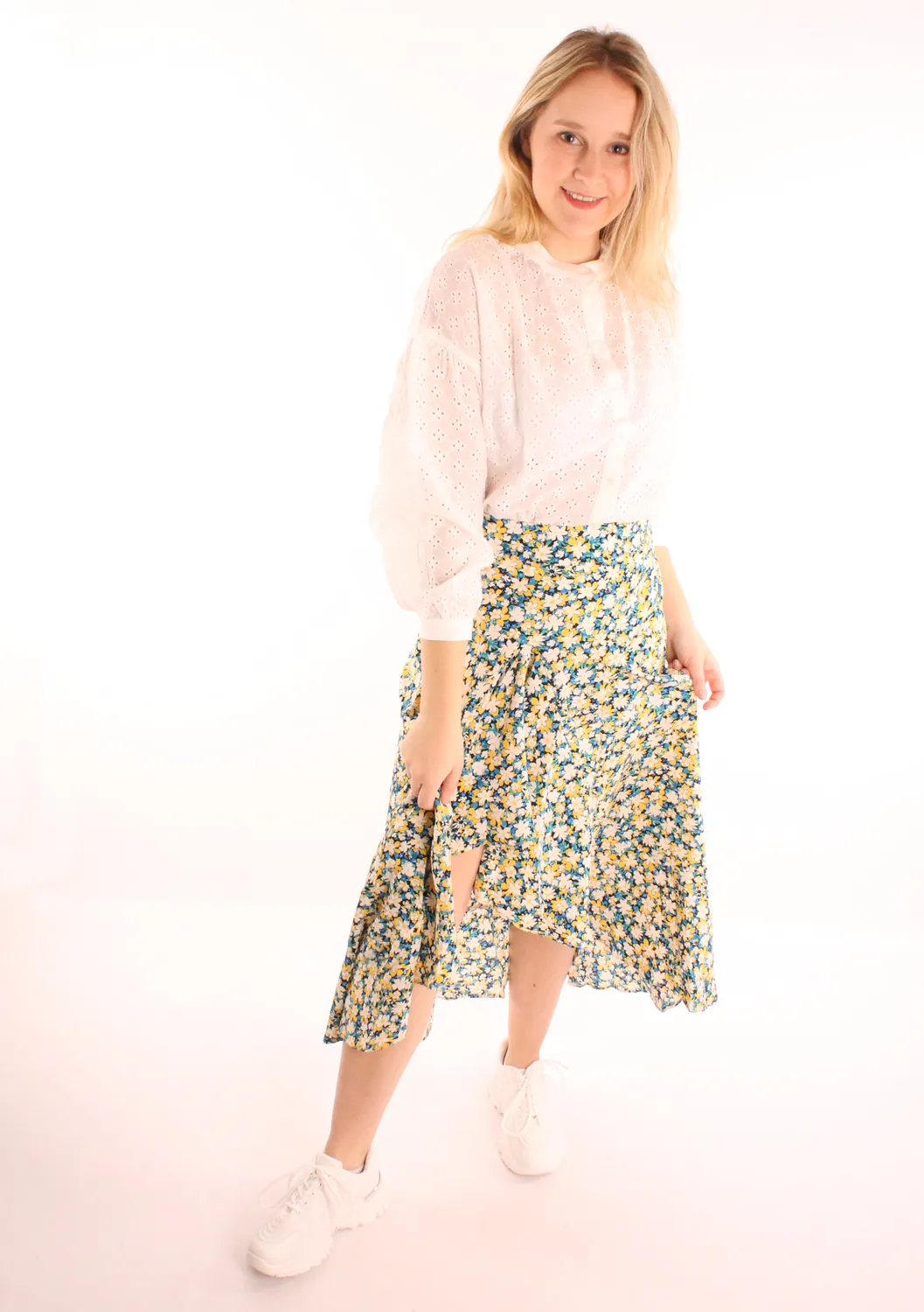 LOVEDRUNKY Embroidery blouse wit met kant