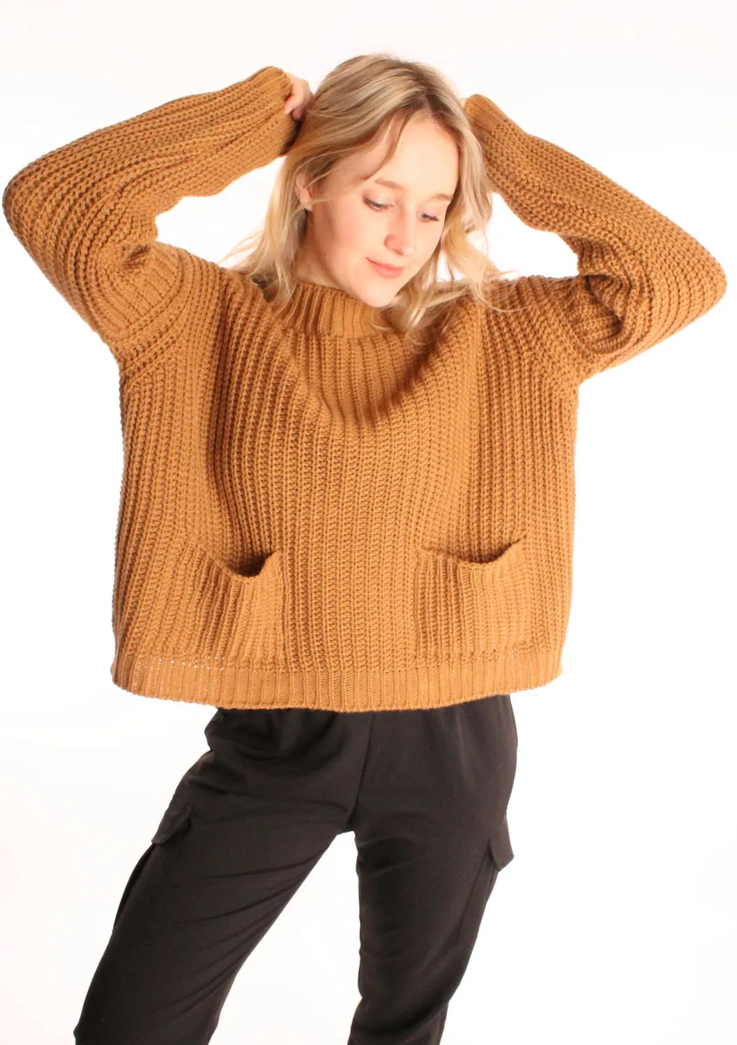 LOVEDRUNKY Pockets trui Bruin one size