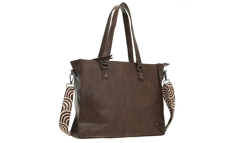 Amiek Veghel shopper bruin 45 cm
