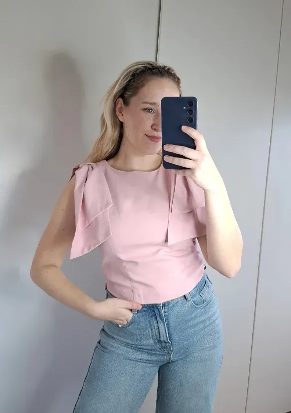 LOVEDRUNKY Big Bow Top met strik Roze gevoerd