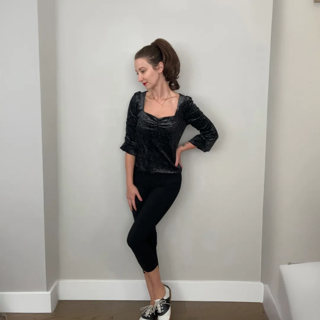 Tatyana Vivienne top zwart glitter XS-4X