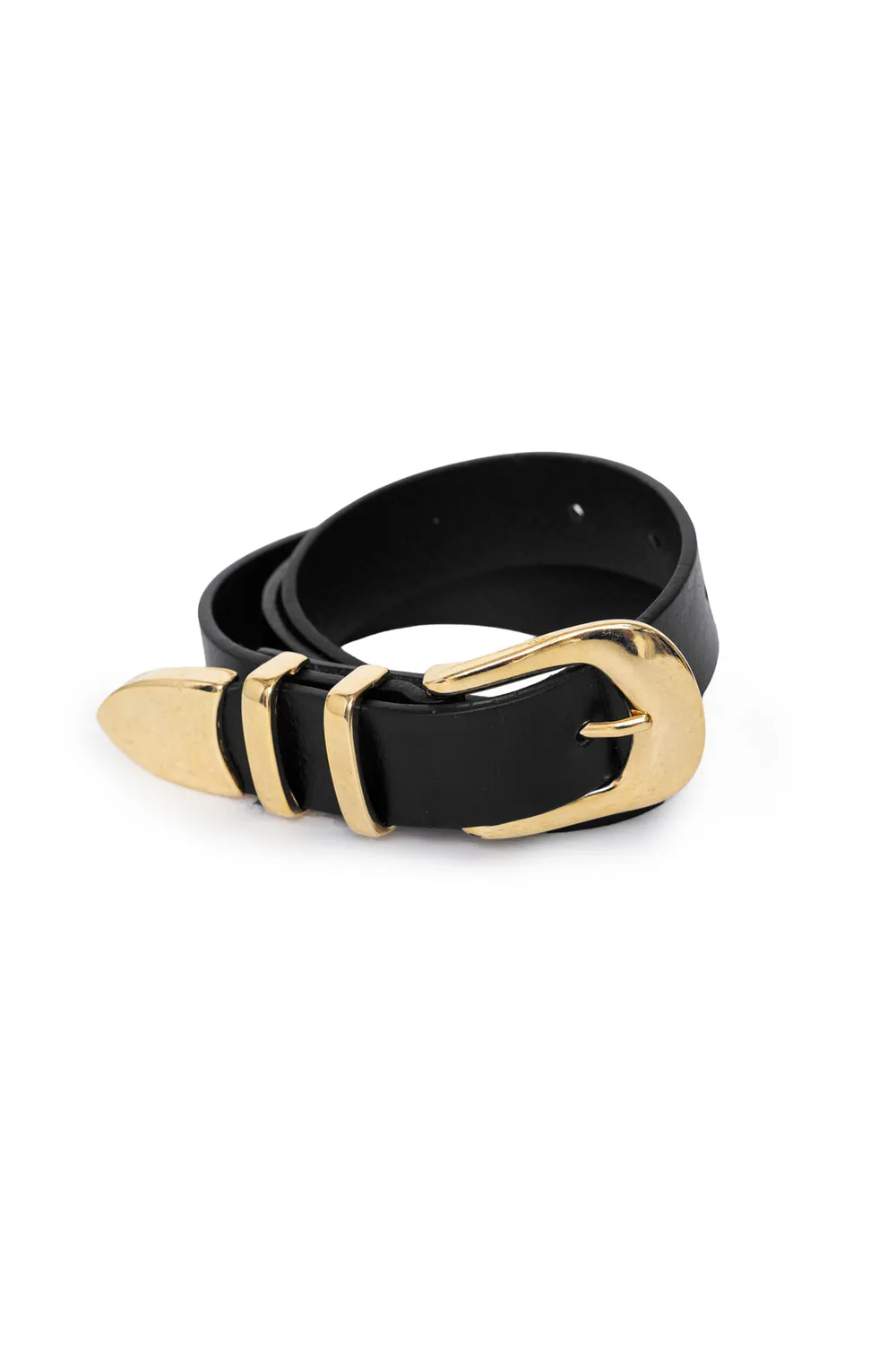 La Petite Etoile Anais leren riem 00-noir zwart