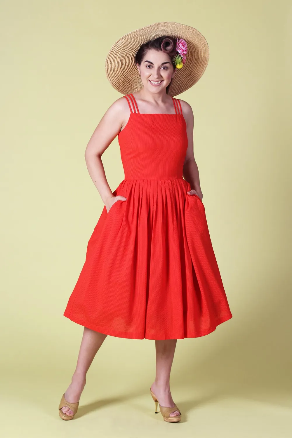 Tatyana Tammy Circle jurk rood XS petite zakken