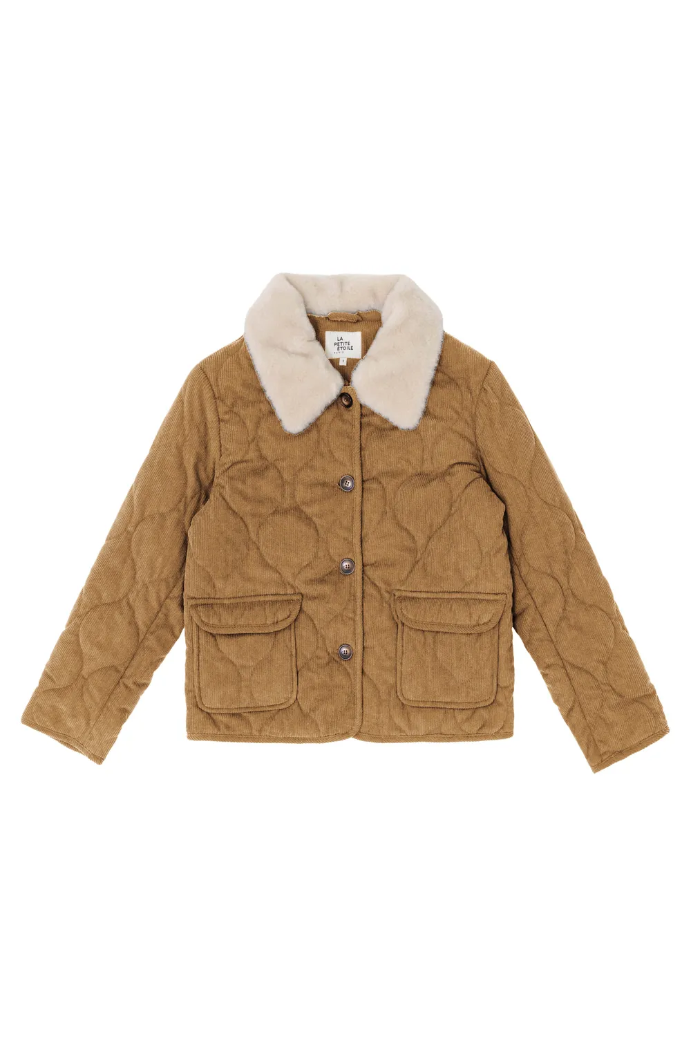 La Petite Etoile Nattia jas beige ribfluweel
