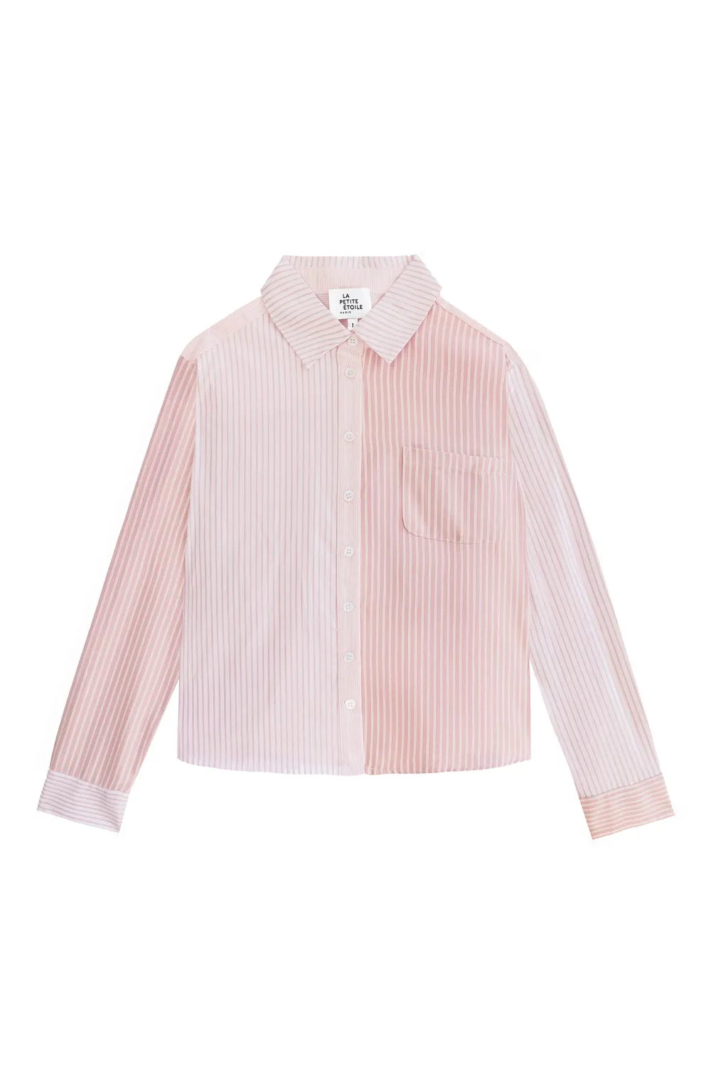 La Petite Etoile Clarin blouse patchwork roze-ecru