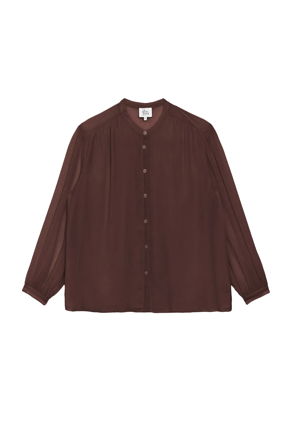 La Petite Etoile Brindo blouse bruin rechte pasvorm
