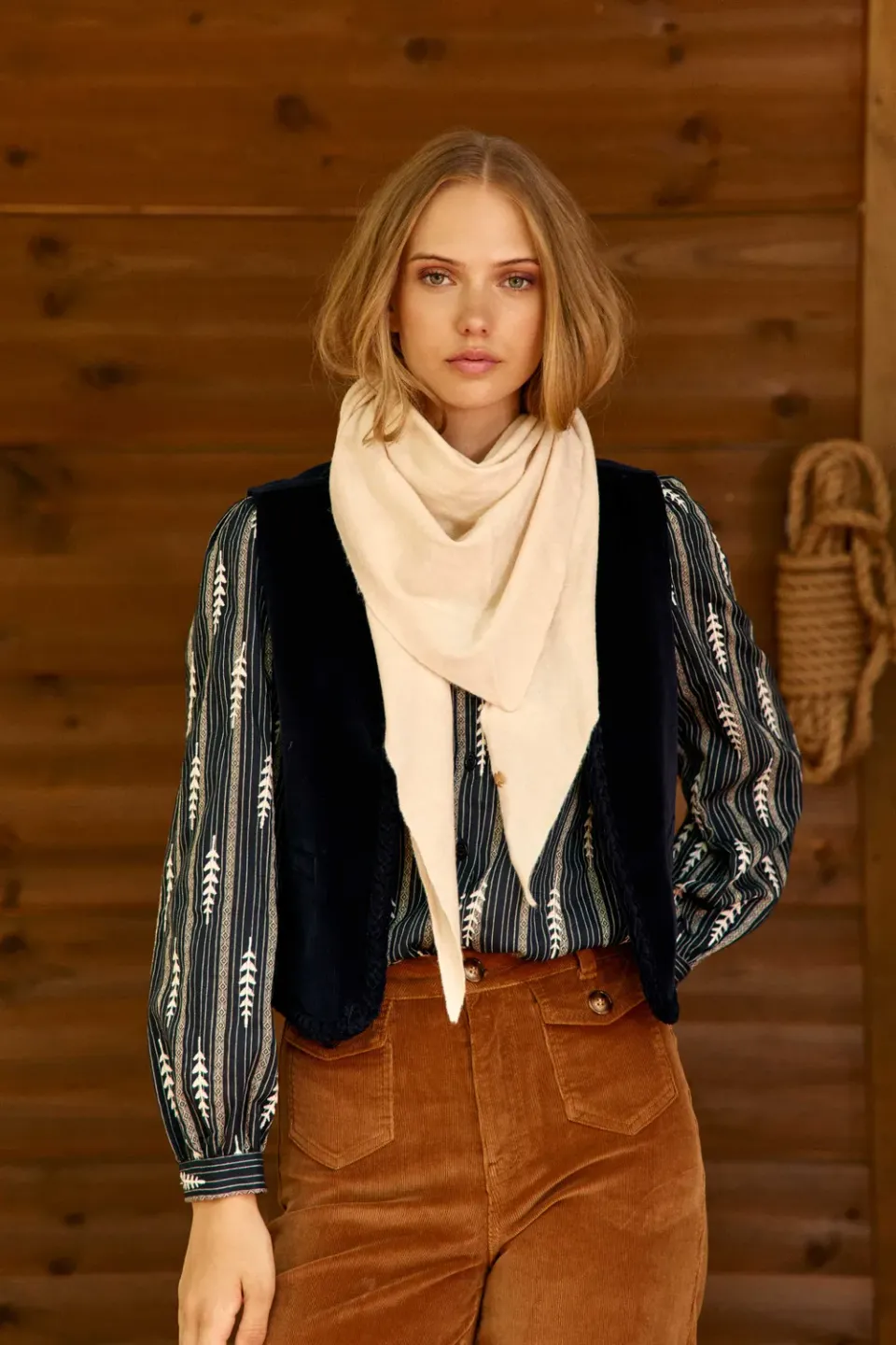 La Petite Etoile Arli sjaal jersey ivoire