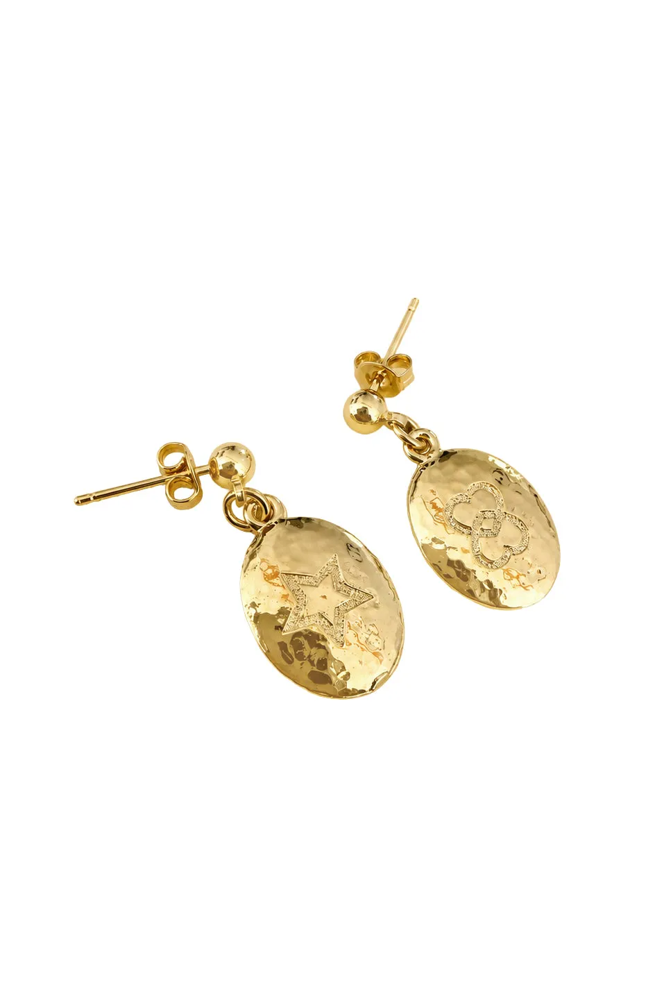 La Petite Etoile Aimo oorbellen goud hamerslag 18kt
