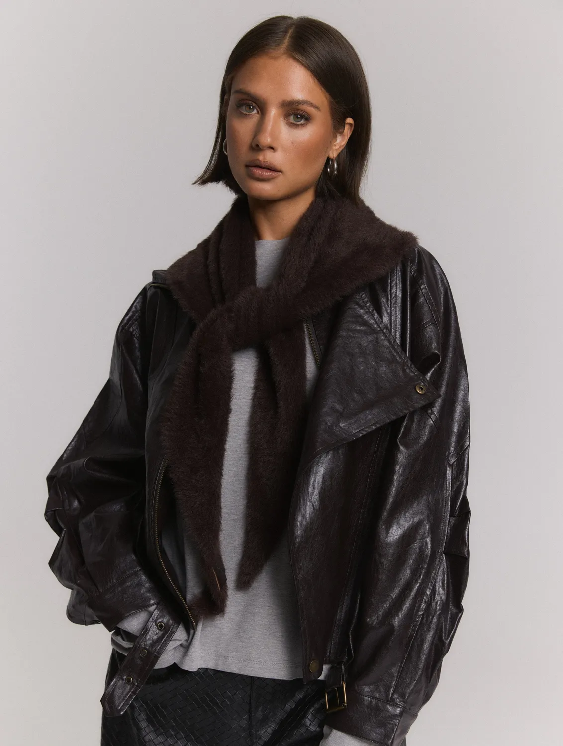 Amiek Lee Buckle jacket choc brown M oversized