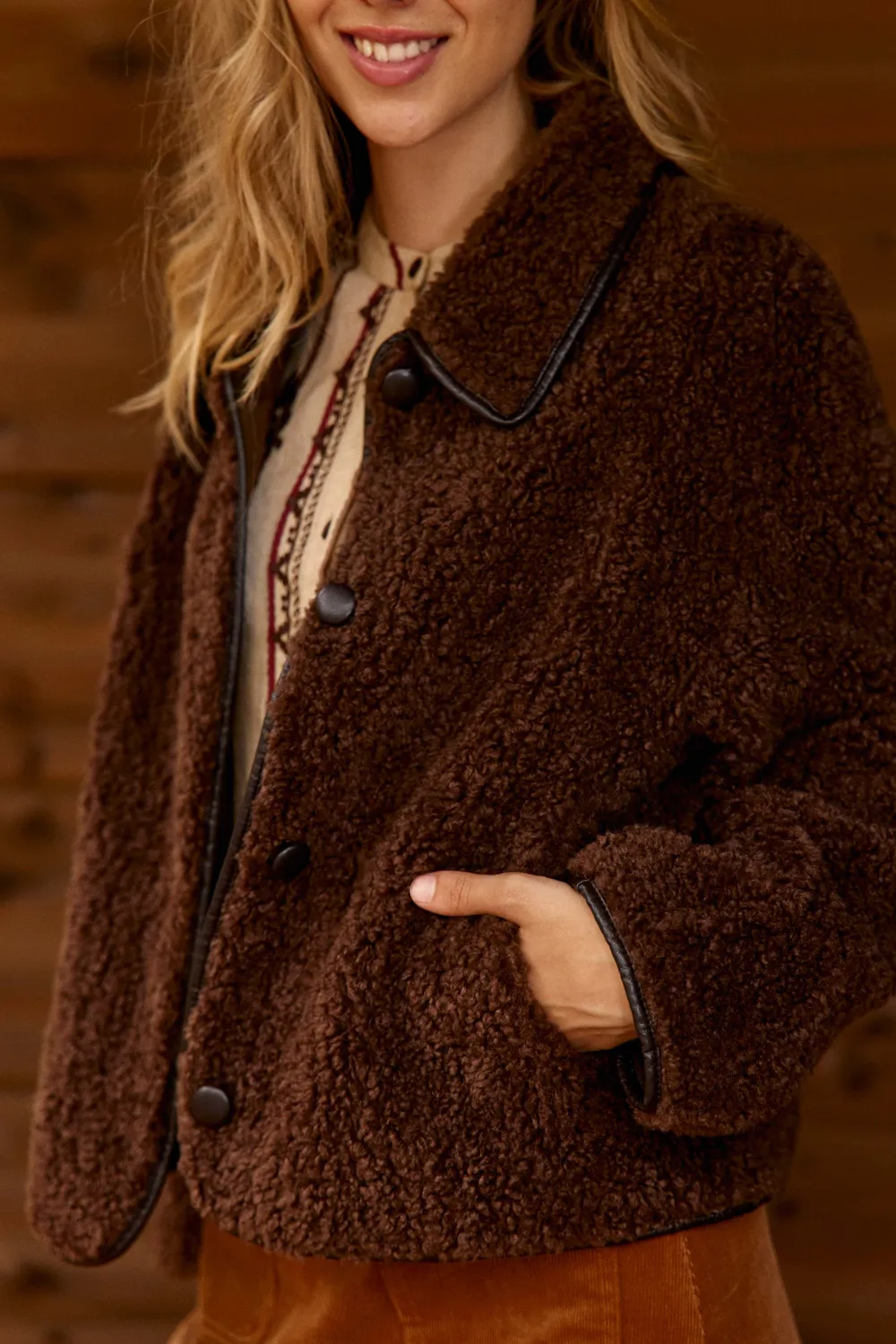 La Petite Etoile Nath omkeerbare jas bruin 16-marron