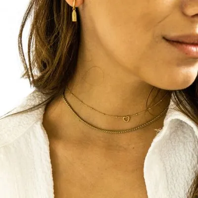 Amiek Share Open Hearts ketting goud rvs 42 cm