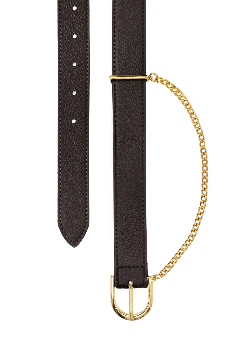 La Petite Etoile Alesia leren riem bruin met ketting