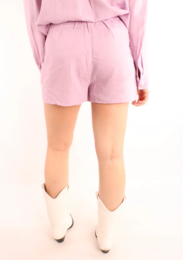 LOVEDRUNKY Linnen Short Lila Katoen Taille