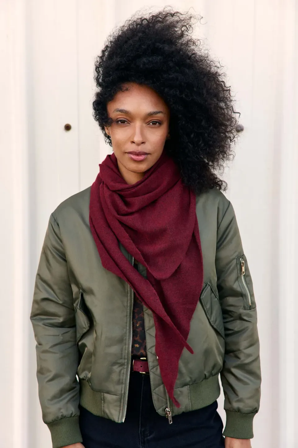 La Petite Etoile Arlo sjaal bordeaux jersey