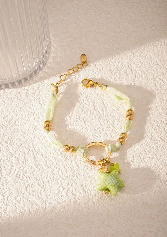 Lovedrunky Starry Armband Groen Goud Verstelbaar