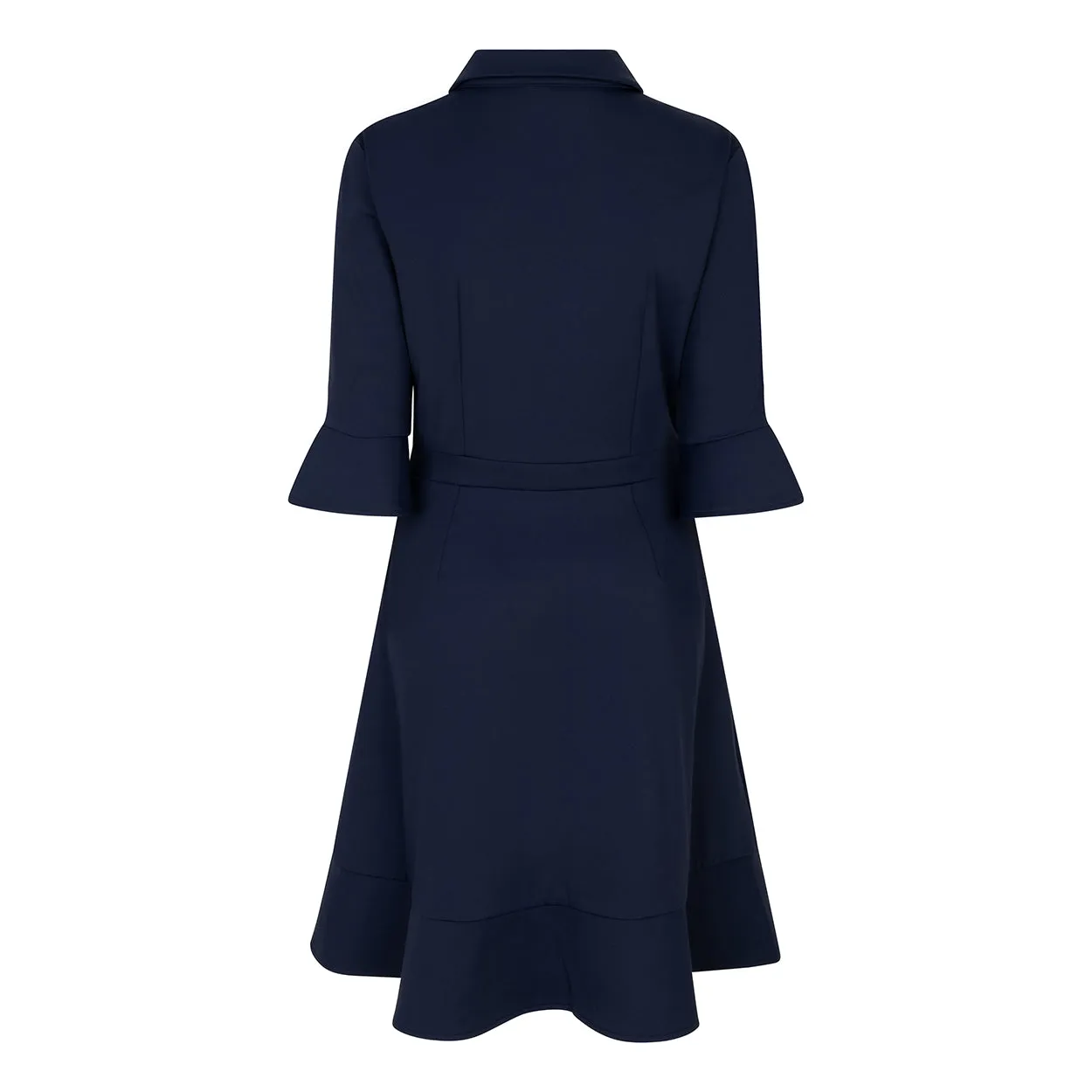 Laboutiek Ruffle Dress jurk marineblauw gevoerd