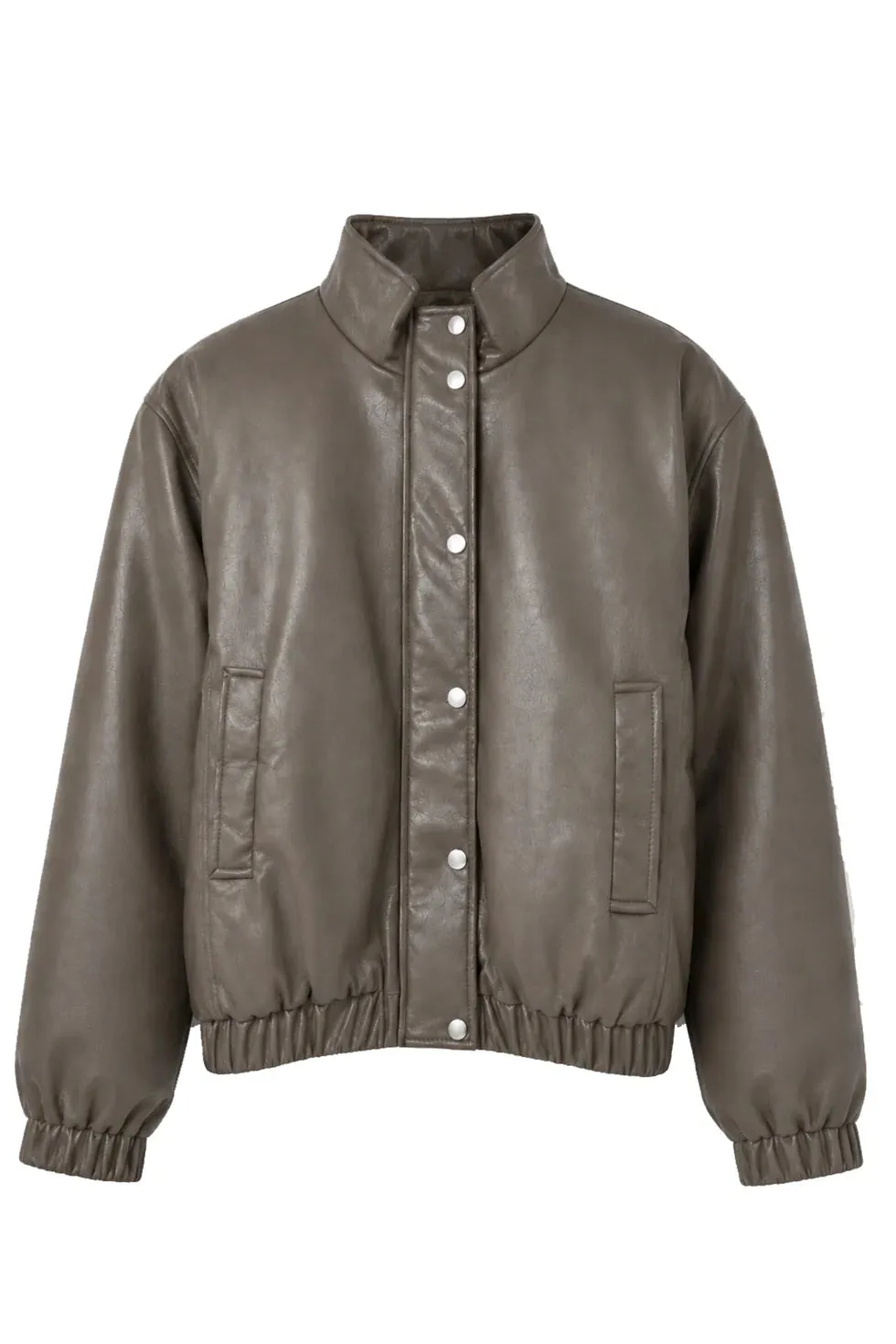 Amiek Bobby PU jacket donkerbruin leerlook