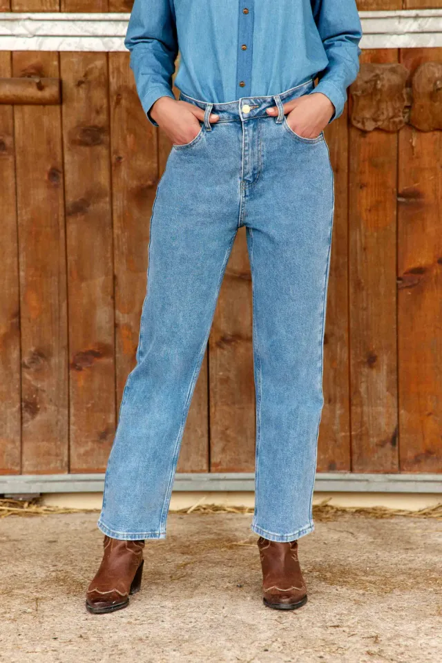 La Petite Etoile Pia jeans stone recht blauw