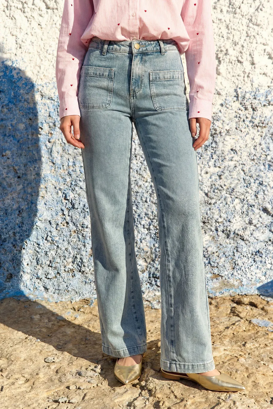 La Petite Etoile Sonny flare jeans marble wash