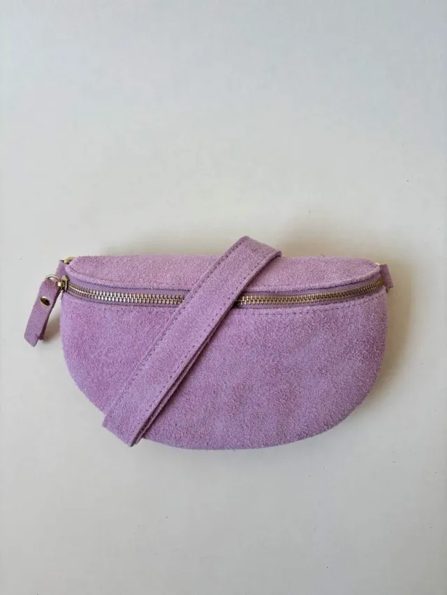 Amiek Ruby heuptas roze leer suede-look