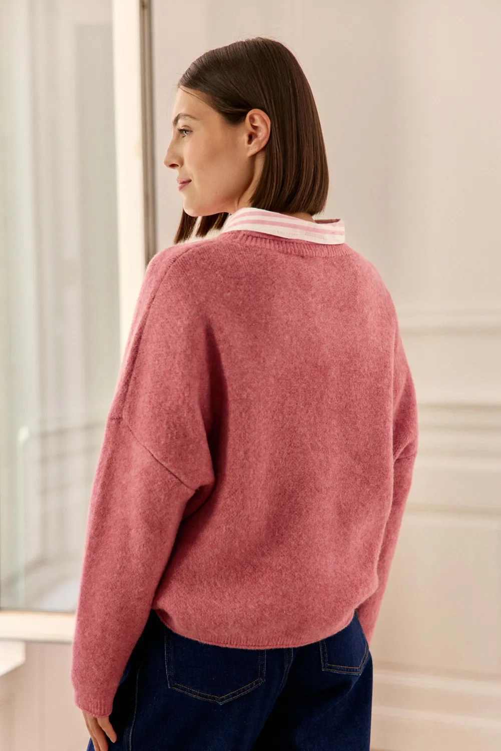 La Petite Etoile Moky gebreide trui roze hart