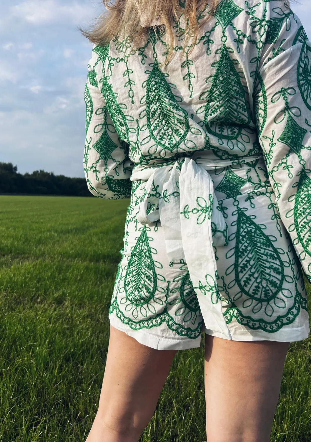 LOVEDRUNKY Embroidery short groen gevoerd