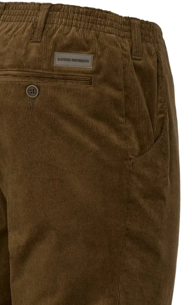 Luigi Morini Amberg heren pantalon rib terra