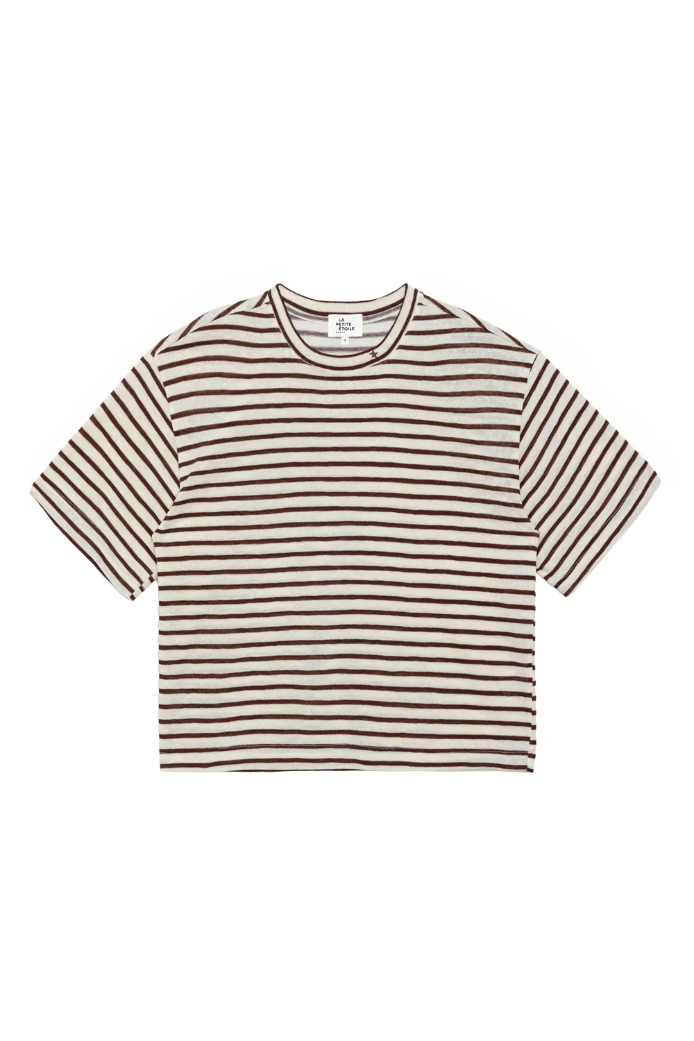 La Petite Etoile Tais T-shirt ecru marinière oversize