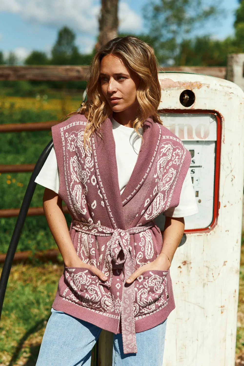 La Petite Etoile Molitor gilet parme met riem bandana