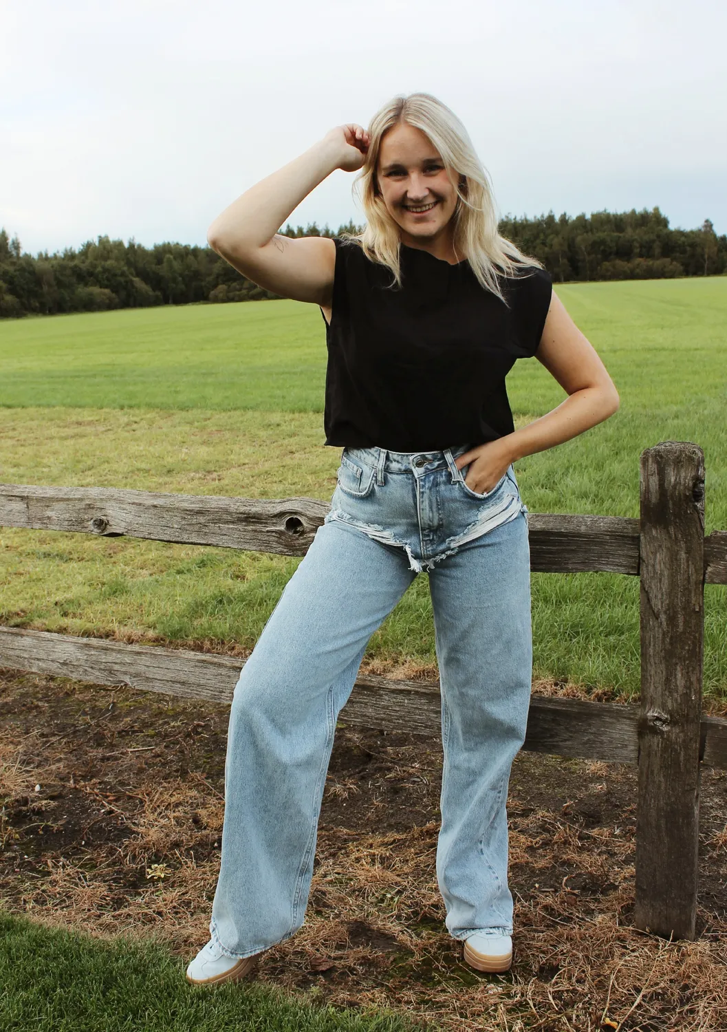 LOVEDRUNKY Damaged Wide Leg jeans blauw high waist