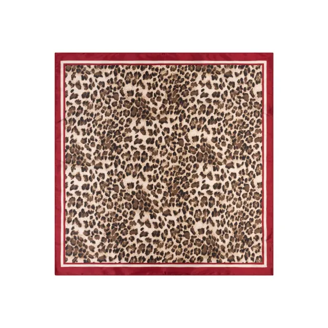 Amiek Betty's Leopard sjaal bordeaux 57x57 panter