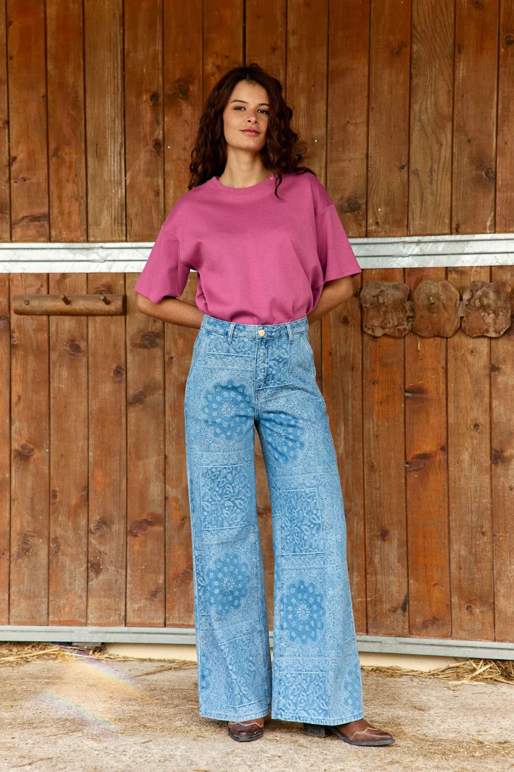 La Petite Etoile Tais oversize T-shirt roze met ster