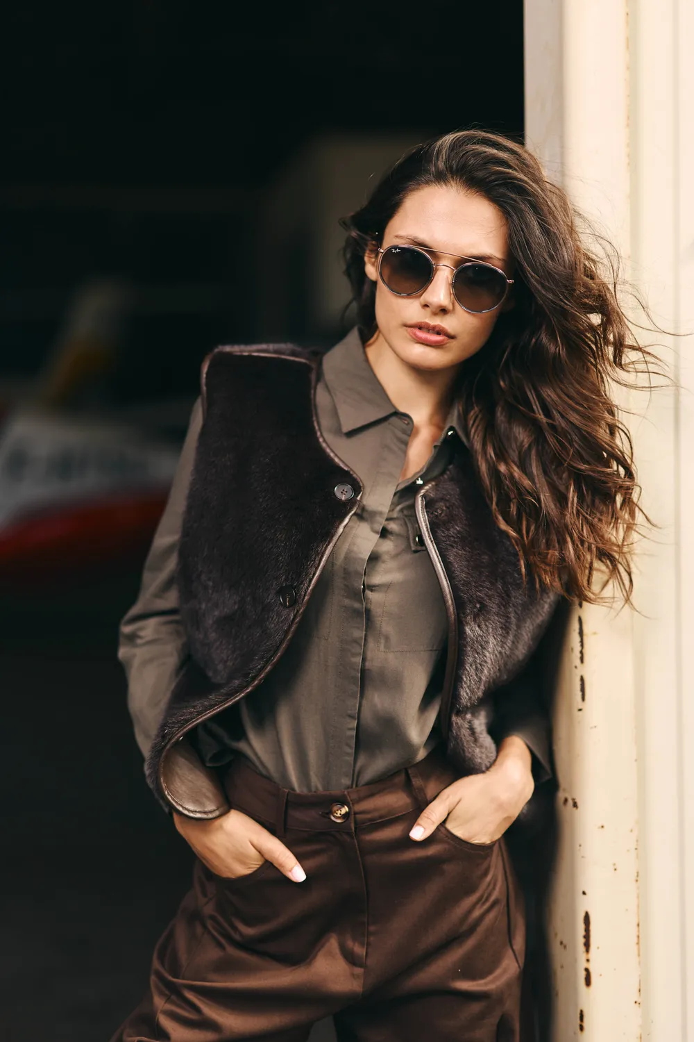 La Petite Etoile Ceres blouse kaki lange mouw soepel
