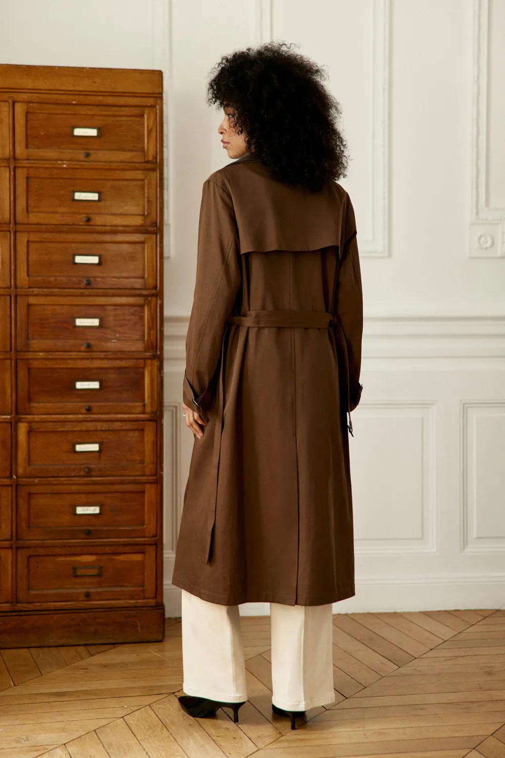 La Petite Etoile Faragi trenchcoat midi 16-marron bruin