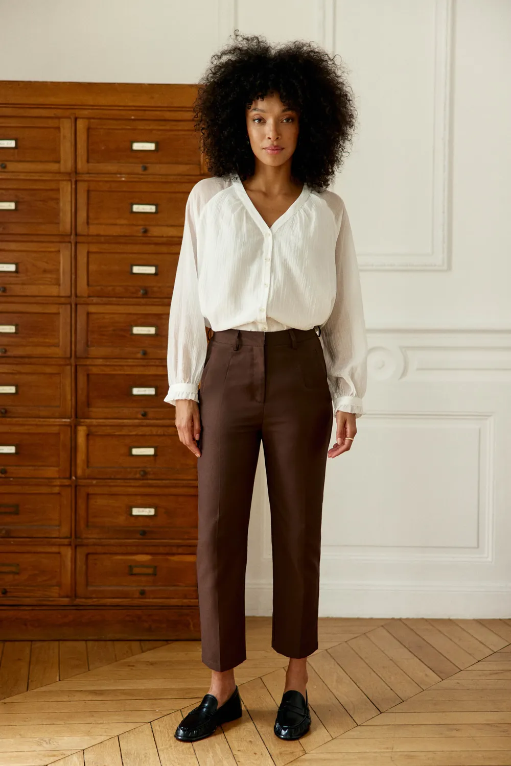 La Petite Etoile Bertino blouse ecru ruim transparant
