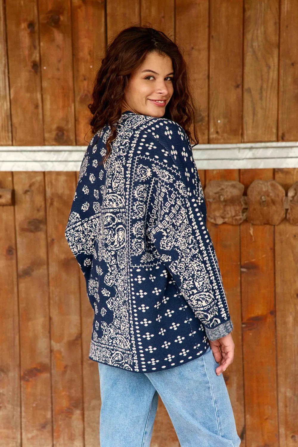 La Petite Etoile Modena vest marine bandana print