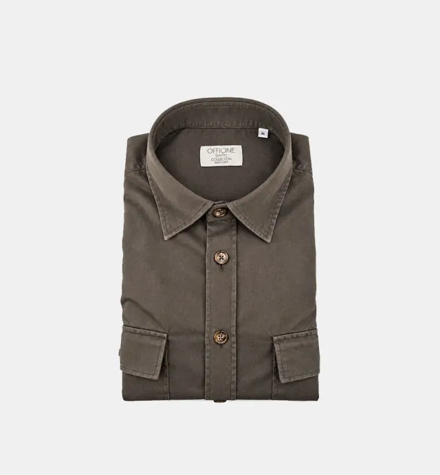 Officine Napoli Oder 1379 Over overhemd moro bruin