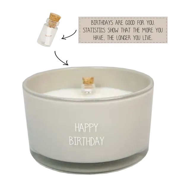 Amiek Flessenpost kaars Happy Birthday Fig's Delight