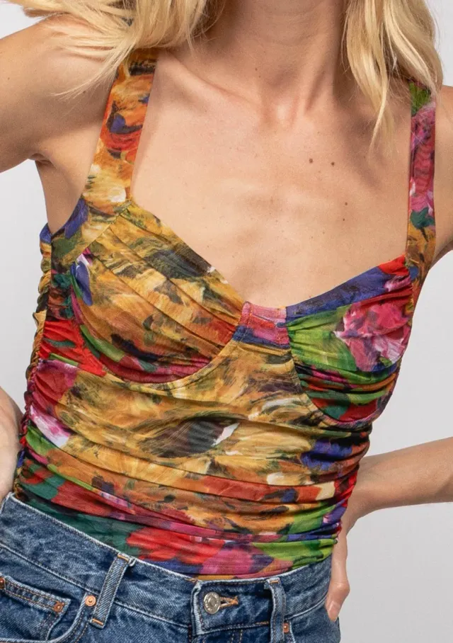 LOVEDRUNKY Mesh Flower body multi met beugels