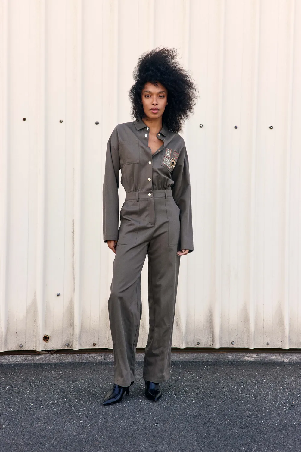 La Petite Etoile Lenny jumpsuit kaki lange mouw