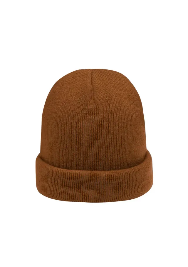 LOVEDRUNKY Beanie muts bruin gebreid omslag