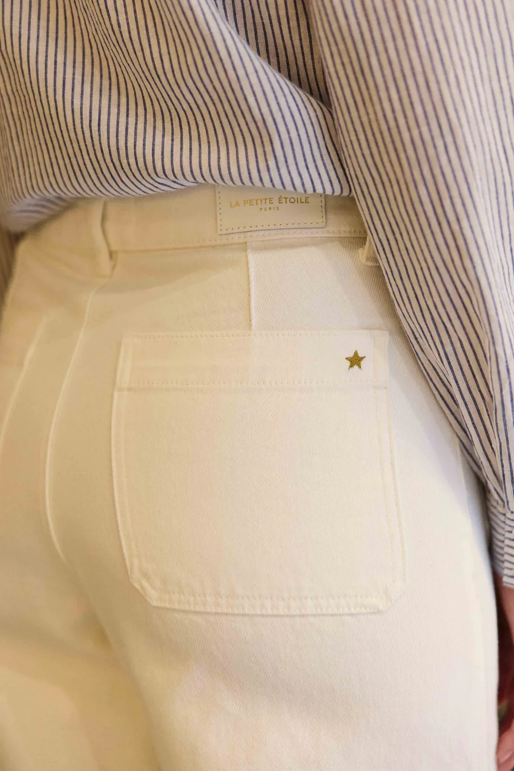 La Petite Etoile Atlanta jeans wijd wit hoge taille