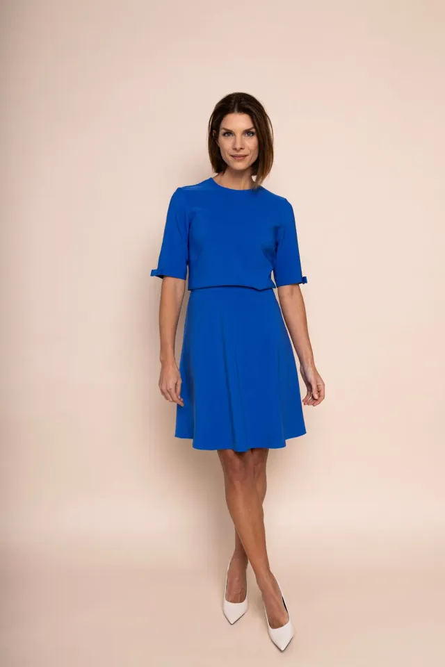 Laboutiek Flare Skirt uitlopende rok cobalt blue