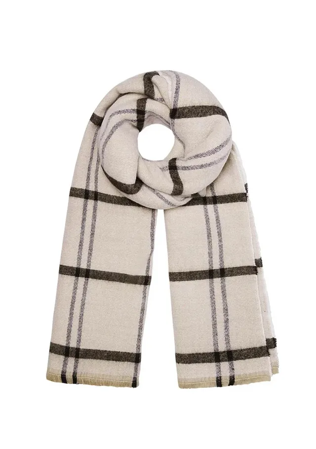 LOVEDRUNKY Gestreept sjaal beige – streeppatroon