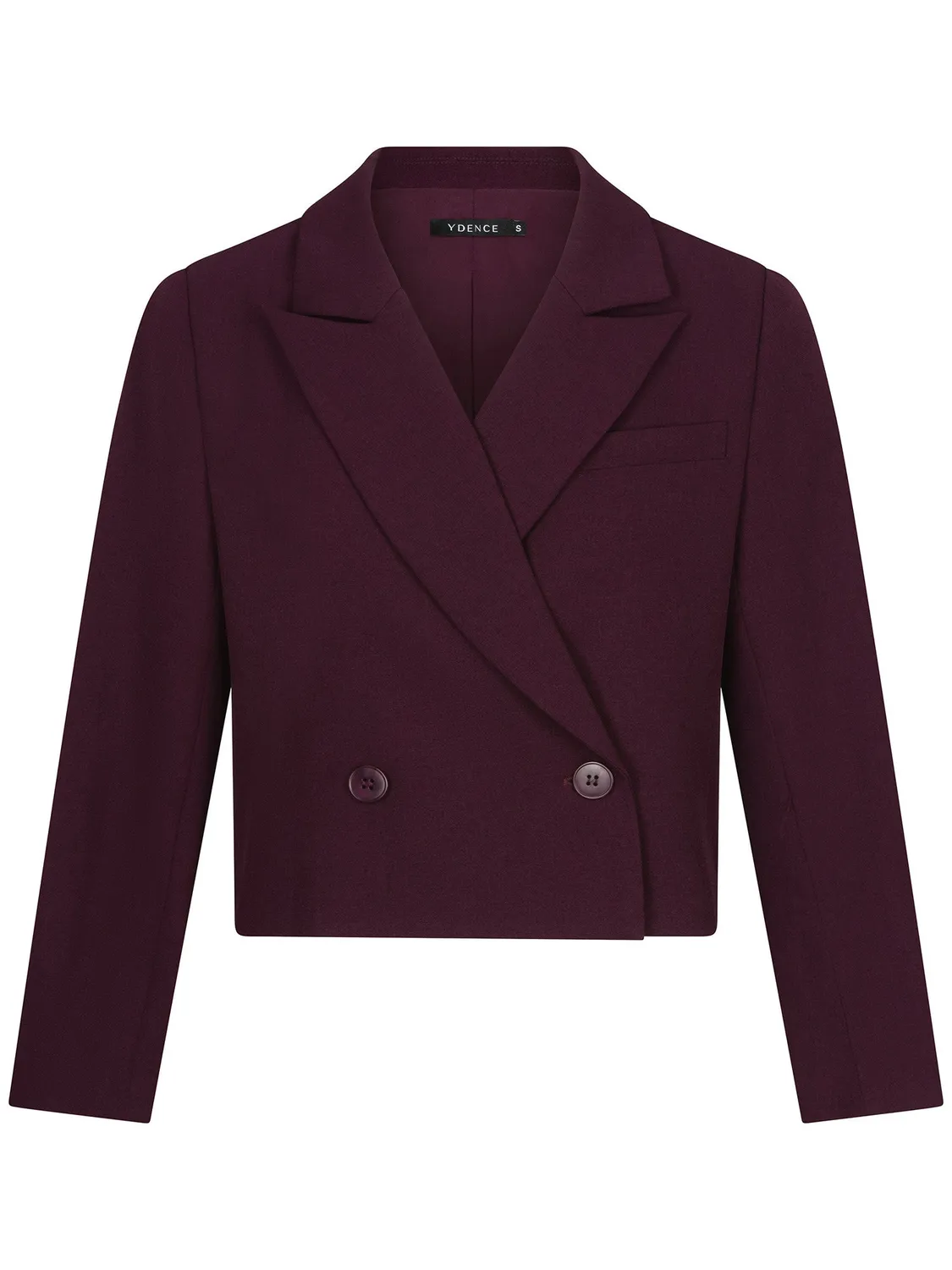 Amiek Ayla blazer aubergine cropped double-breasted